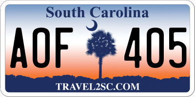 SC license plate AOF405