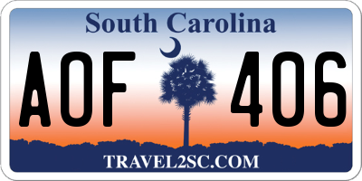 SC license plate AOF406