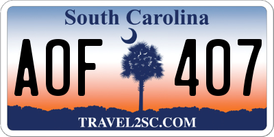 SC license plate AOF407