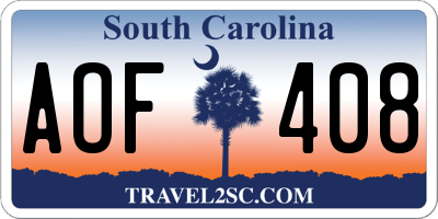 SC license plate AOF408