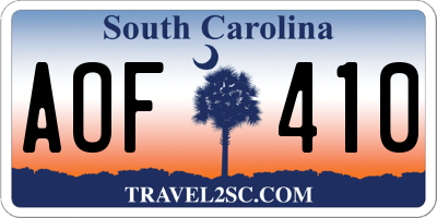 SC license plate AOF410