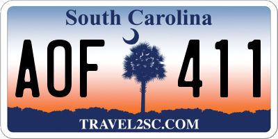 SC license plate AOF411