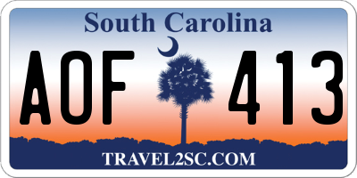SC license plate AOF413
