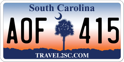 SC license plate AOF415