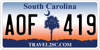 SC license plate AOF419