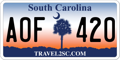 SC license plate AOF420