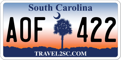 SC license plate AOF422