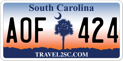 SC license plate AOF424