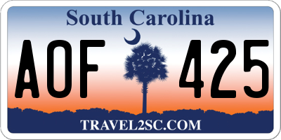 SC license plate AOF425