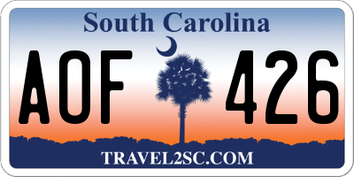 SC license plate AOF426