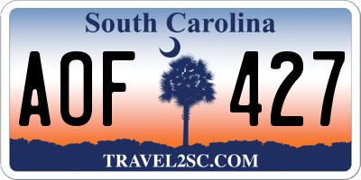 SC license plate AOF427