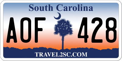 SC license plate AOF428