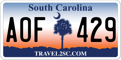 SC license plate AOF429
