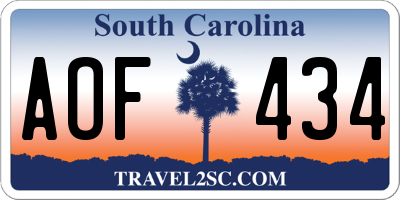 SC license plate AOF434
