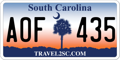 SC license plate AOF435