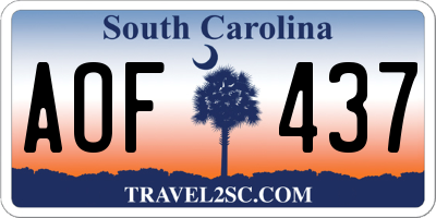 SC license plate AOF437