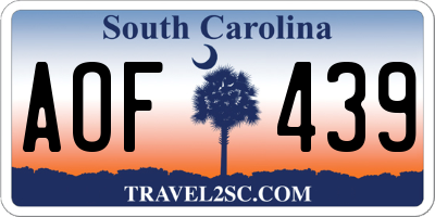 SC license plate AOF439