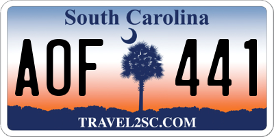 SC license plate AOF441