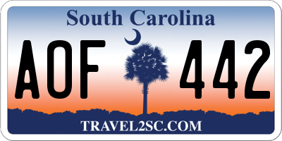 SC license plate AOF442