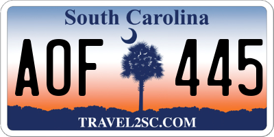 SC license plate AOF445