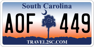 SC license plate AOF449