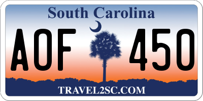 SC license plate AOF450