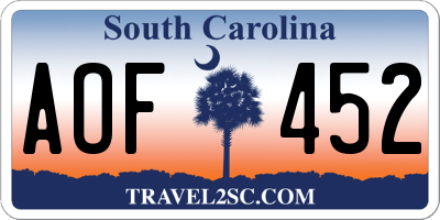 SC license plate AOF452