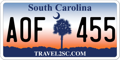 SC license plate AOF455