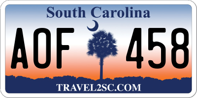 SC license plate AOF458