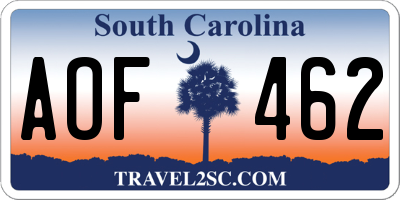 SC license plate AOF462