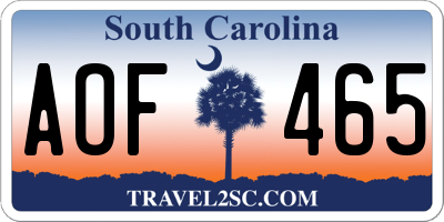 SC license plate AOF465