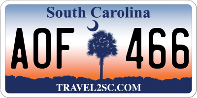 SC license plate AOF466