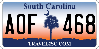 SC license plate AOF468