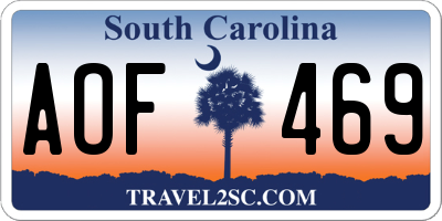 SC license plate AOF469