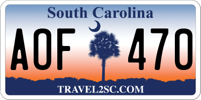 SC license plate AOF470