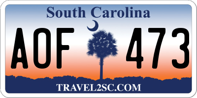 SC license plate AOF473