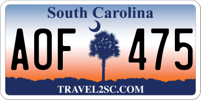 SC license plate AOF475