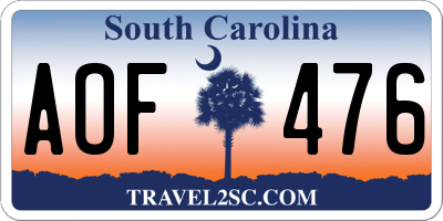 SC license plate AOF476