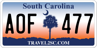 SC license plate AOF477