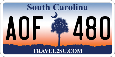 SC license plate AOF480