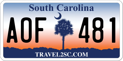 SC license plate AOF481