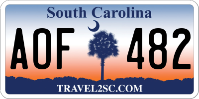 SC license plate AOF482