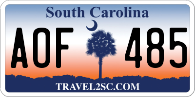 SC license plate AOF485
