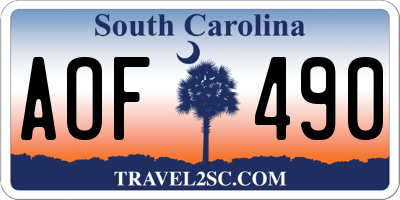 SC license plate AOF490