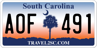 SC license plate AOF491