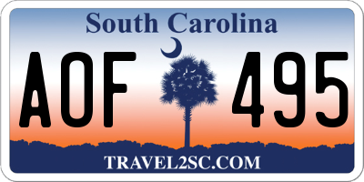 SC license plate AOF495