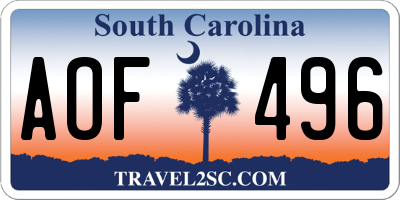 SC license plate AOF496