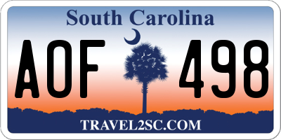SC license plate AOF498