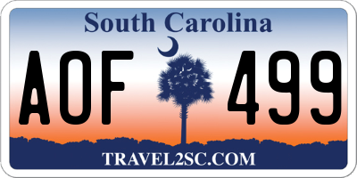 SC license plate AOF499