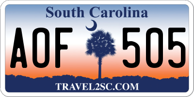 SC license plate AOF505